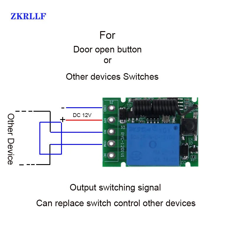 433Mhz Universal Remote Controls DC 12V 1CH Relay Receiver Module RF Transmitter 433 Mhz Wireless Remote Control Switch Diy Kit