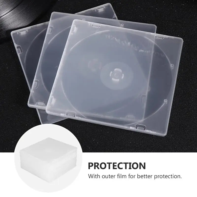 25Pcs Ultrathin DVD Case Transparent Cd Case Portable CD Storage Box for Home Cinema