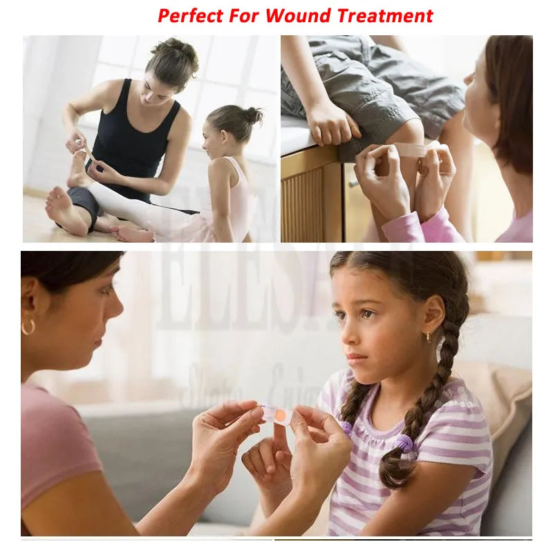 100Pcs/Box Breathable Band-Aids Non-woven Bandages First Aid Medical Anti-Bacteria Wound Plaster Home Travel Emergency Kits