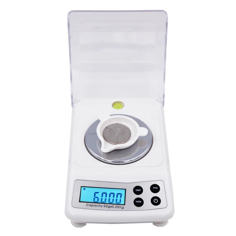 50g 0.001g LCD Digital Jewelry Scales Precision Diamond Laboratory Balance Medicinal Electronic Gem Carat Weight Counting Scale
