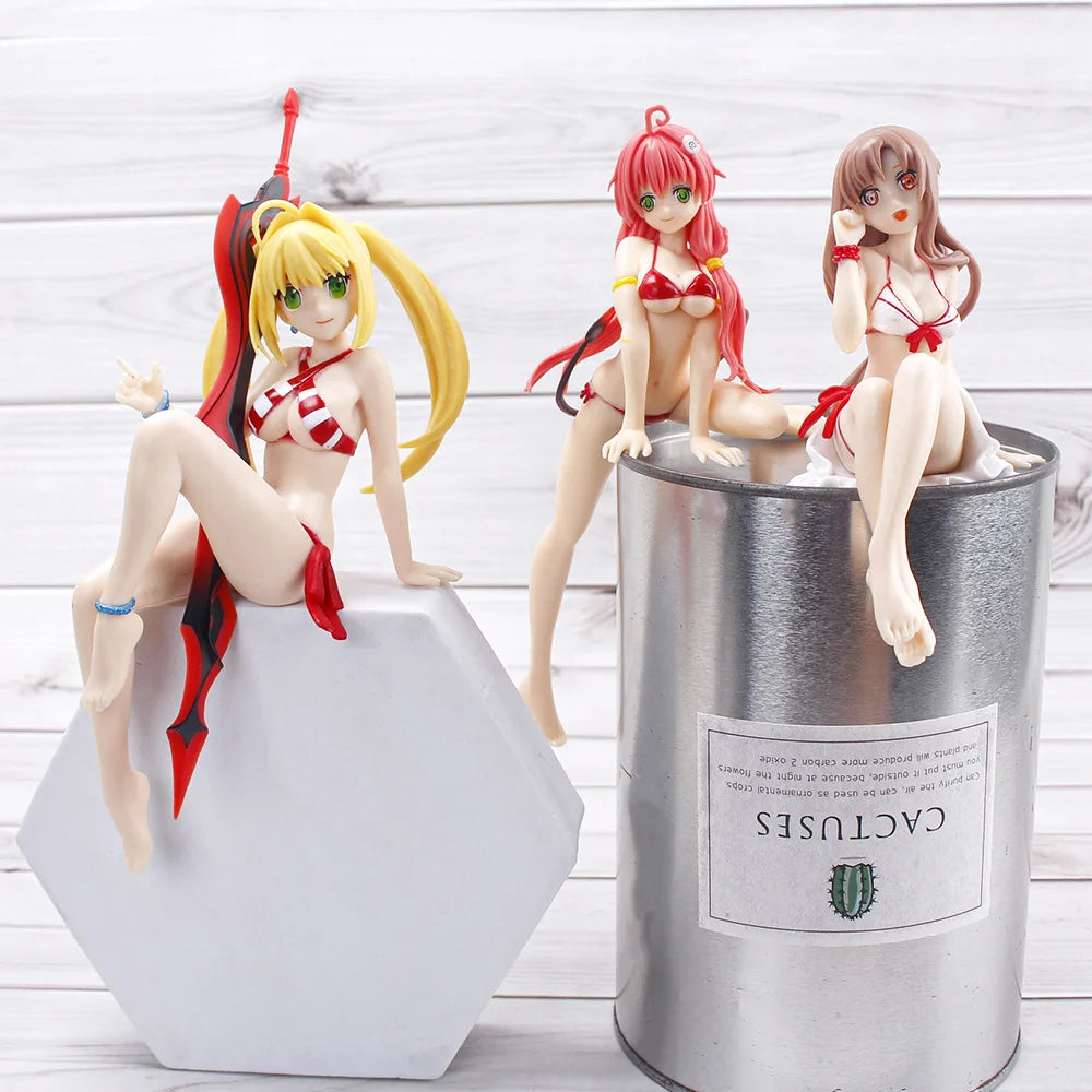 New 3 style Sexy Bikini Girl Yuuki Asuna Action Figure Anime Collection Peripherals Doll Cute Model Toys Car Ornaments