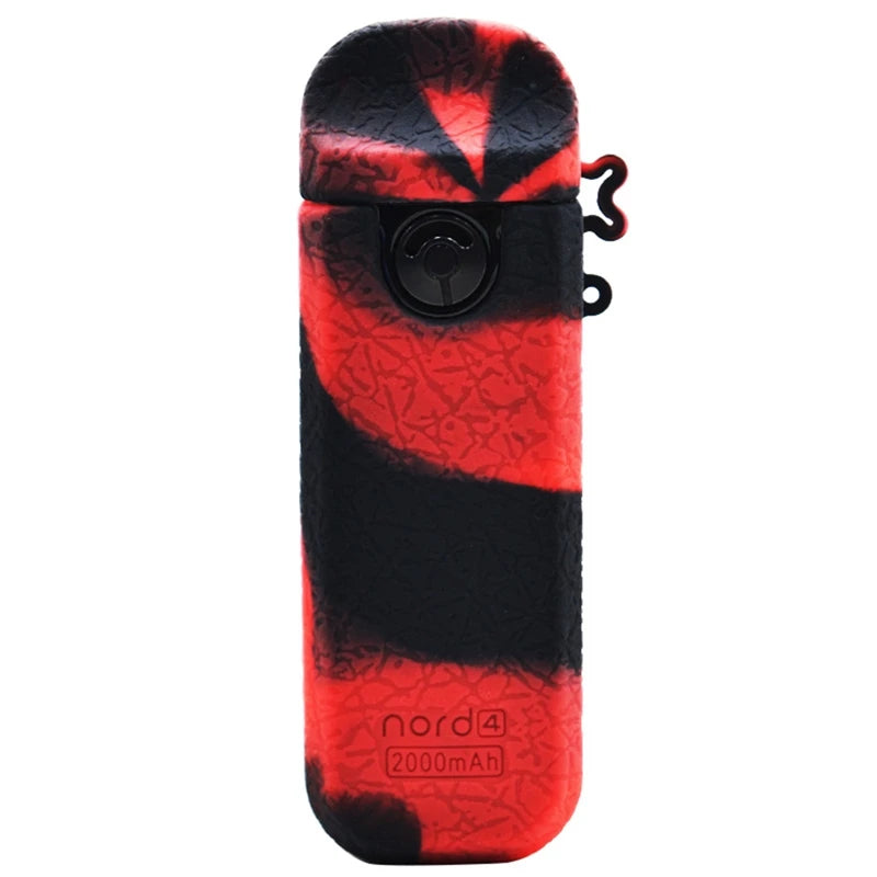 Soft Silicone Case For Smok Nord 4 Nord4 Protective Cover Shield Wrap Sleeve Skin with Lanyard Collapsible Anti Scratch Red Blue