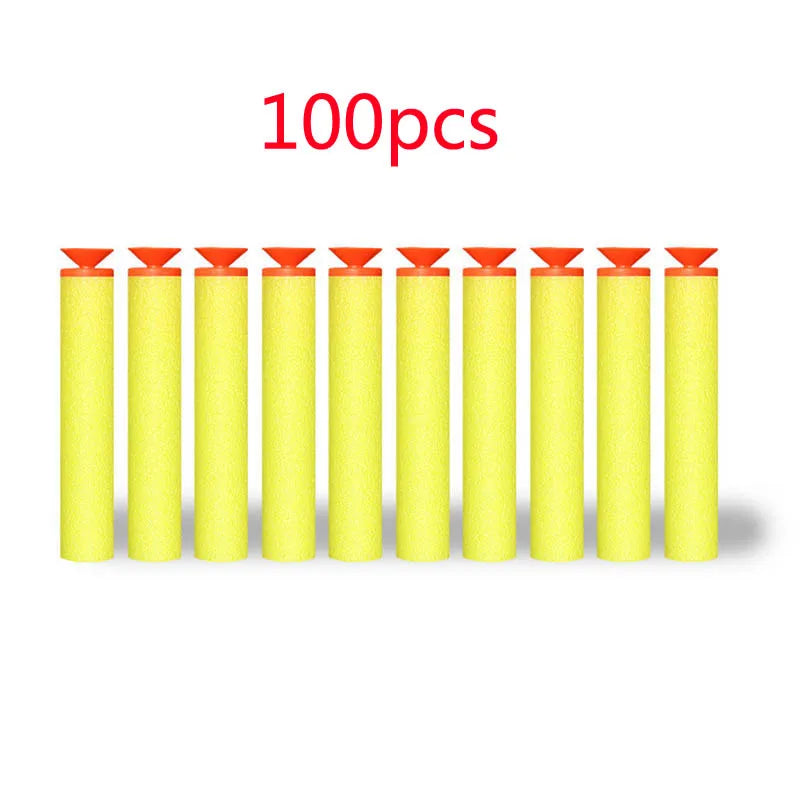 50/100Pcs 7.2cm EVA Soft Bullets for Hollow Hole Head Refill Darts Outdoor Toy Boy Gun Bullet for Series Blasters Children Gifts