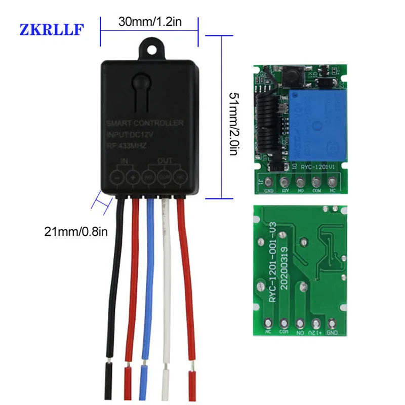 433Mhz Universal Remote Controls DC 12V 1CH Relay Receiver Module RF Transmitter 433 Mhz Wireless Remote Control Switch Diy Kit