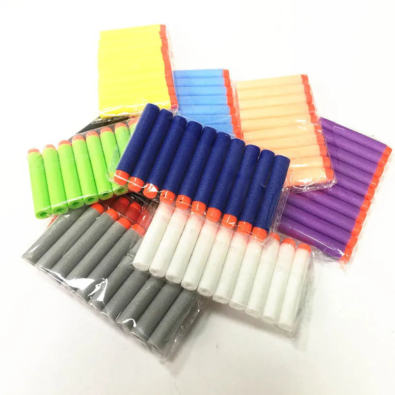 50/100Pcs 7.2cm EVA Soft Bullets for Hollow Hole Head Refill Darts Outdoor Toy Boy Gun Bullet for Series Blasters Children Gifts