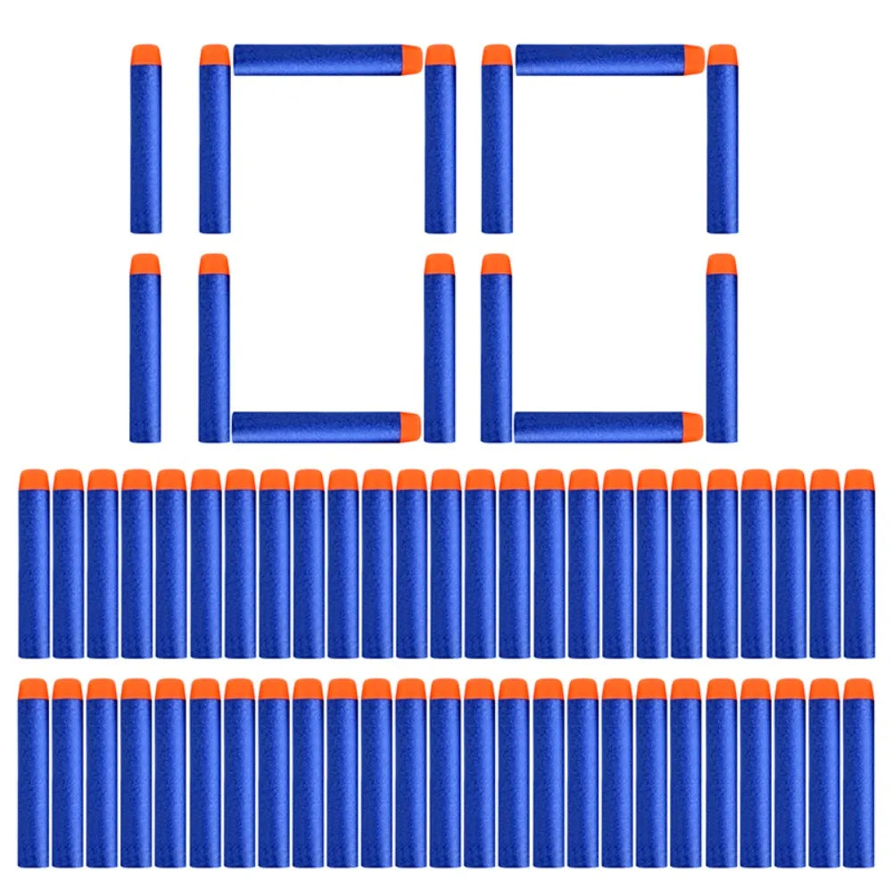 50/100Pcs 7.2cm EVA Soft Bullets for Hollow Hole Head Refill Darts Outdoor Toy Boy Gun Bullet for Series Blasters Children Gifts