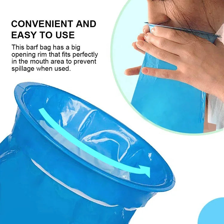 1000ML Disposable Vomit Bag Portable Disposable Travel Car Airplane Motion Sickness Nausea Pregnant Emergency Vomit Cleaning Bag