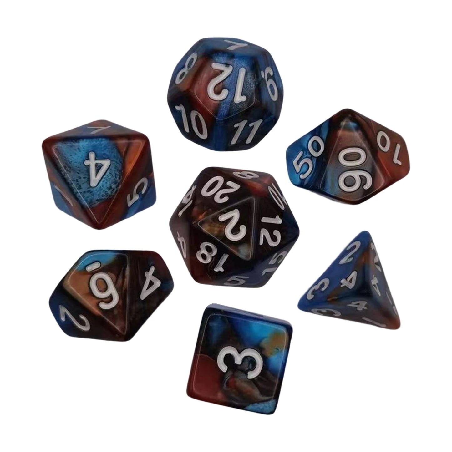 7/10Pcs Double-Colors Polyhedral Dices with Pouch Set D4, D6, D8, D12,D20, D10 for Board Game Role Playing Game Party