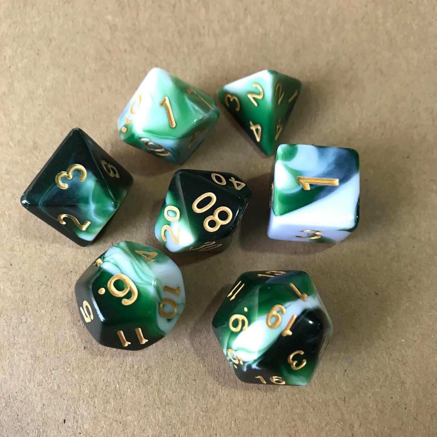 7/10Pcs Double-Colors Polyhedral Dices with Pouch Set D4, D6, D8, D12,D20, D10 for Board Game Role Playing Game Party