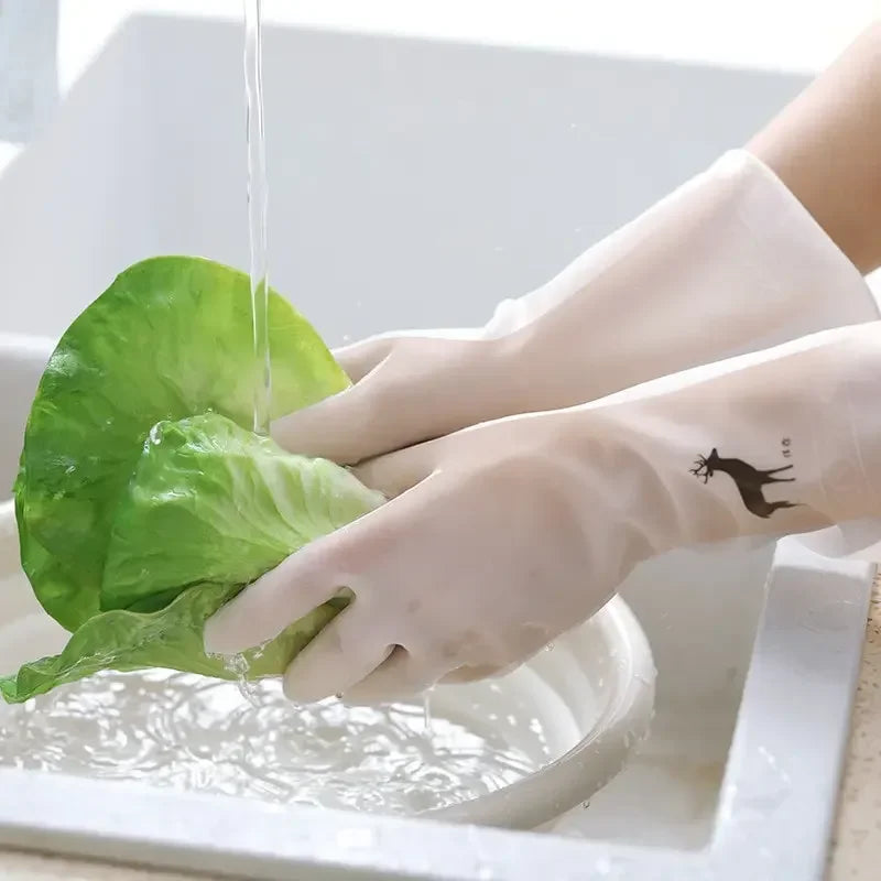Waterproof Rubber Latex Dish Washing Gloves Kitchen Durable Cleaning Housework Chores Dishwashing Tools