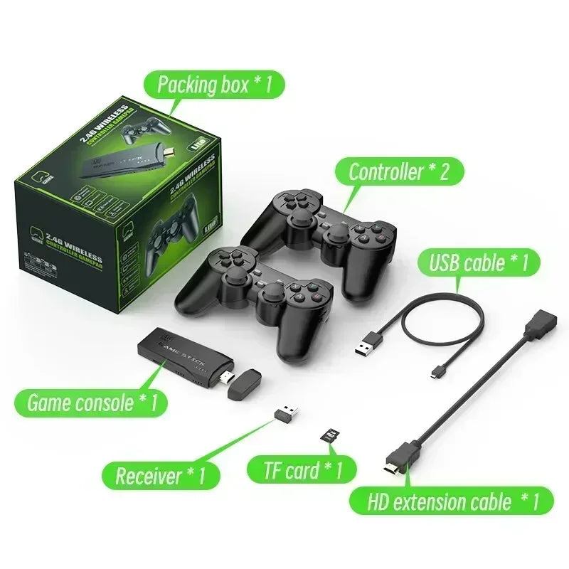 Video Game Sticks M8 Console 2.4G Dual Wireless Controller Game Stick 4K 20000 Games 64GB Retro Game For Dropshiopping Xmas Gift