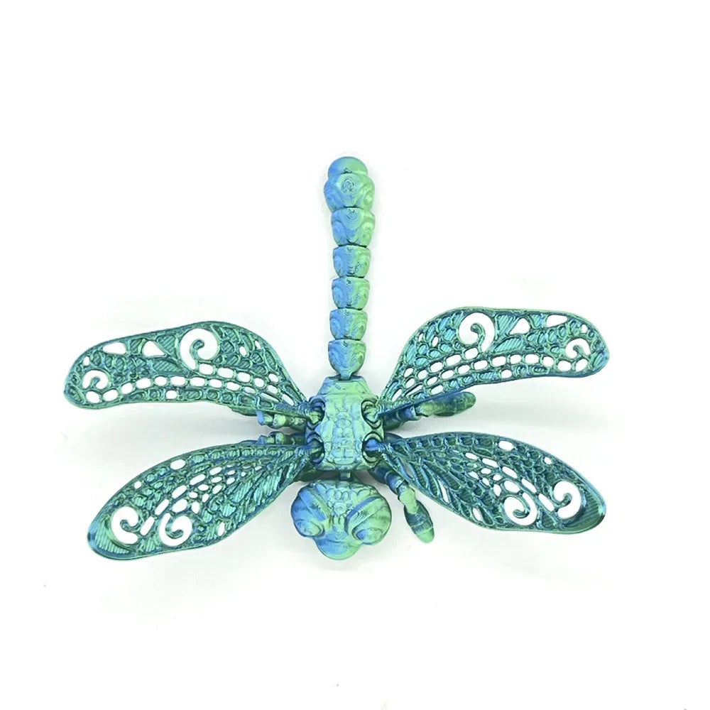 3D Printed Dragonfly Figurine Collectible Desk Decor Transformable Design,For Halloween Christmas Xmas Thanksgiving Toy Kids