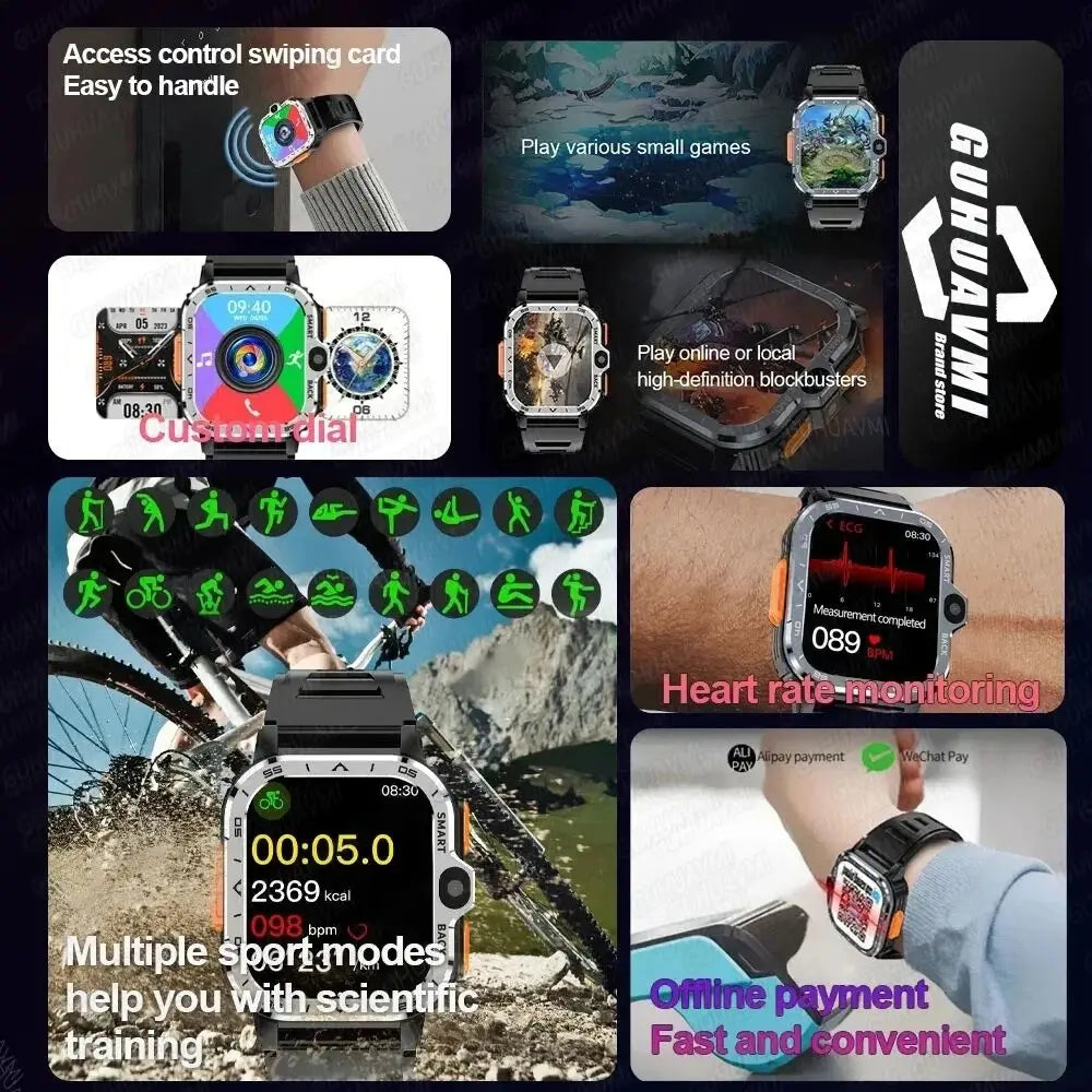 2024 New SIM Smart Watch 4G Network GPS Navigation Wifi NFC Dual Camera 64G ROM Storage Video Music Smartwatches For Android iOS
