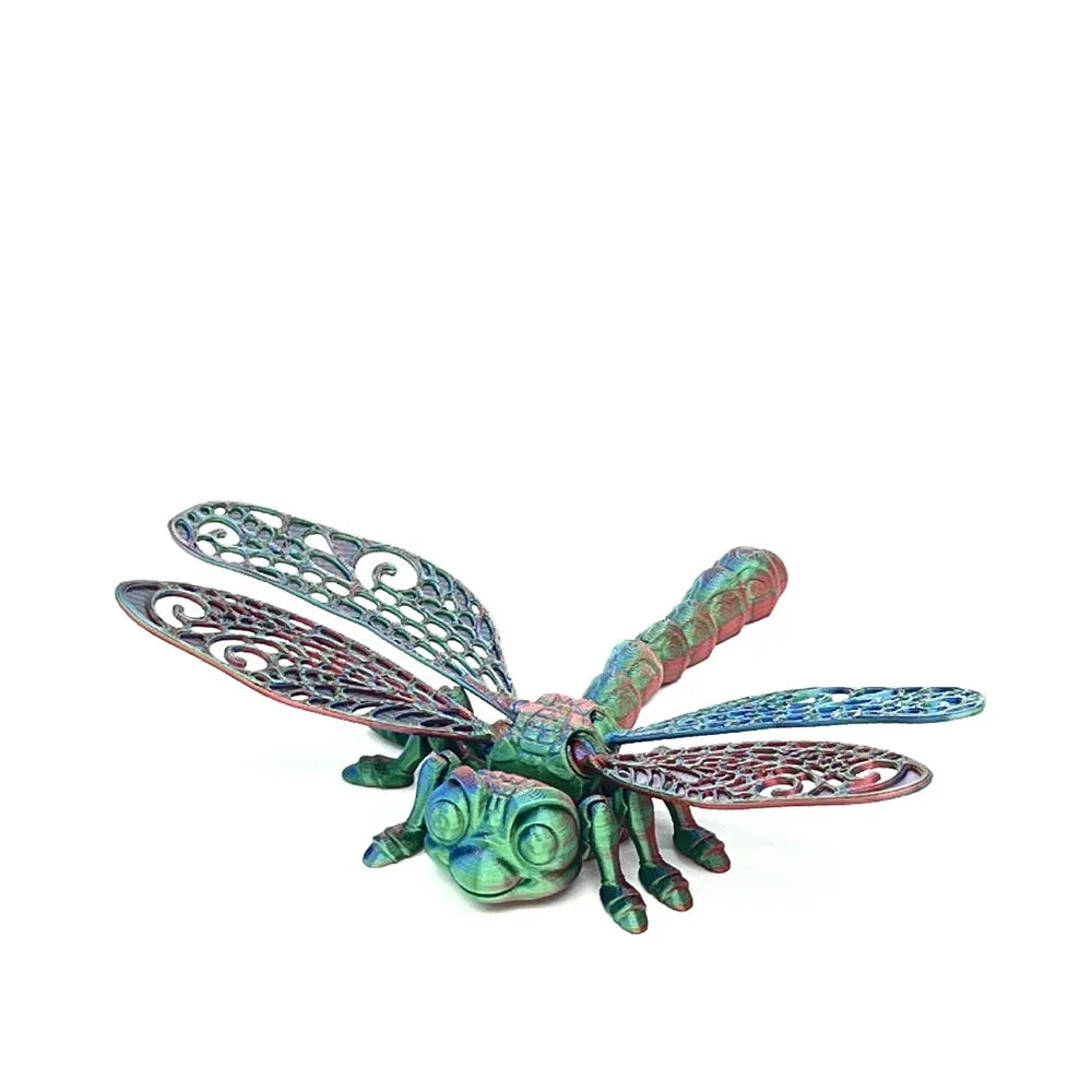 3D Printed Dragonfly Figurine Collectible Desk Decor Transformable Design,For Halloween Christmas Xmas Thanksgiving Toy Kids