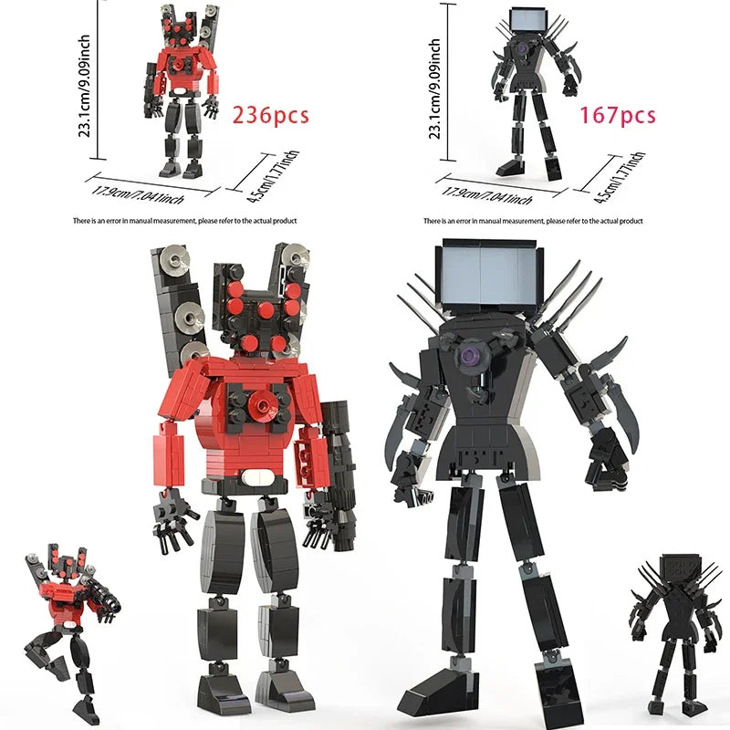 New Skibidi Toilet Weapon Titan TVMan Figure Building Block Toys For Boy Speakerman Bricks DIY Model Toy For Kid Adult Xmas Gift