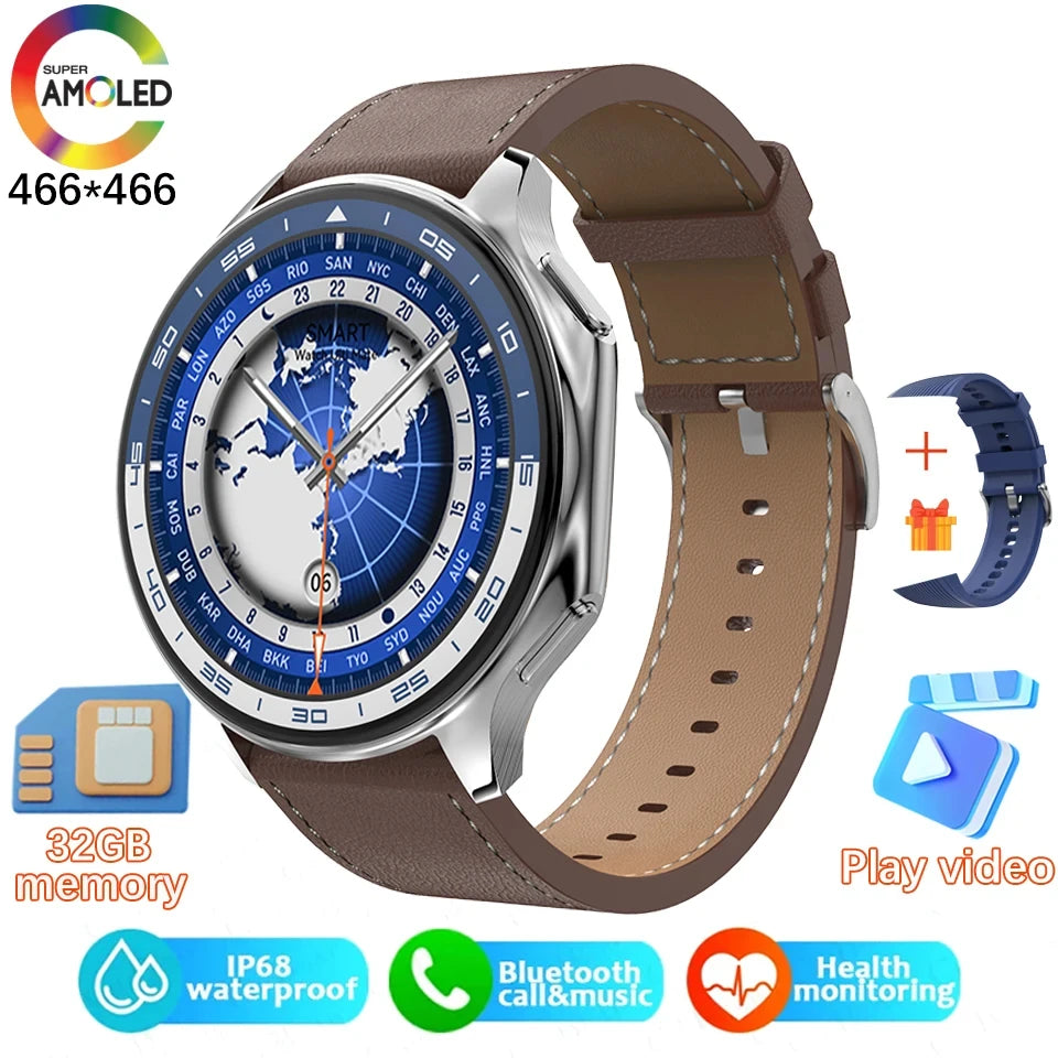 2024 New For OPPO Watch X Smart Watch 4G Memory Music Video Bluetooth Call IP68 Waterproof AMOLED Smartwatch For TWS Earphones 