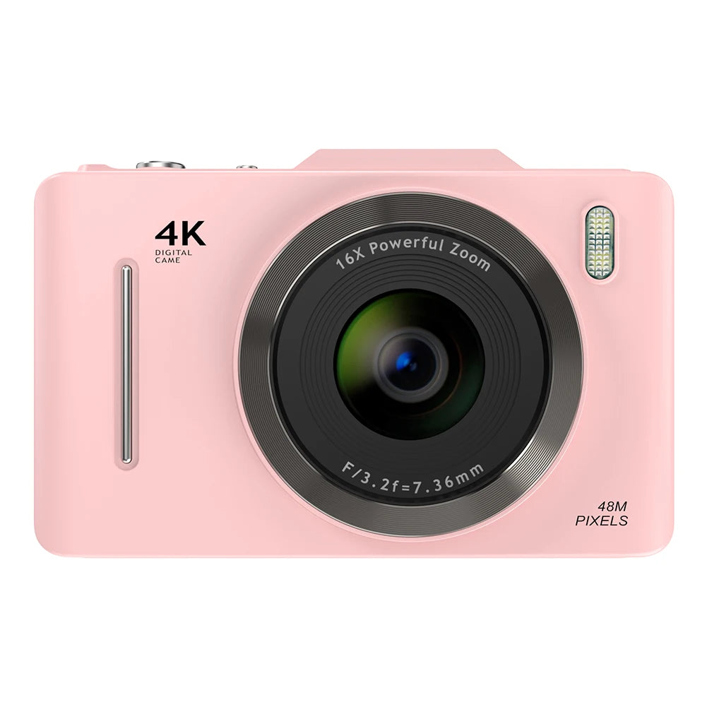 HD 4K 48MP Point Shoot Camera 16X Zoom Small Travel Camera 2.8 Inch Screen Photography Video Camera for Kids Boys Girls