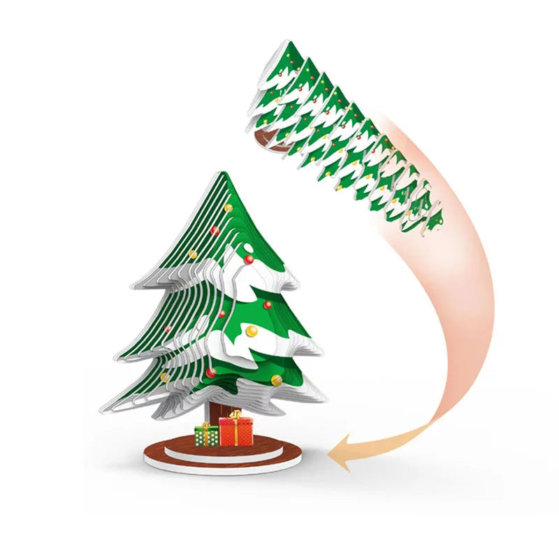 Cartoon 3D Paper Puzzle for Kids Santa Claus Educational Montessori Toys Funny DIY Manual Assembly Three-dimensional Model Toy