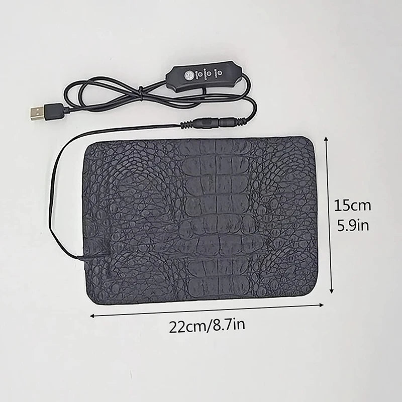 5V USB Pet Warmer Heating Pad Electric Bed Winter Warm Carpet Adjustable Temperature Controller Reptile Dog Mat Tools Two Sizes