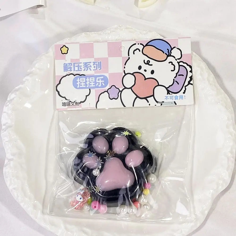 Cartoon Cat Claw Squeeze Pinching Transparent Toy Cute Cat Paw Slow Rebound Decompression Toy Kids Stress Release Vent Toy