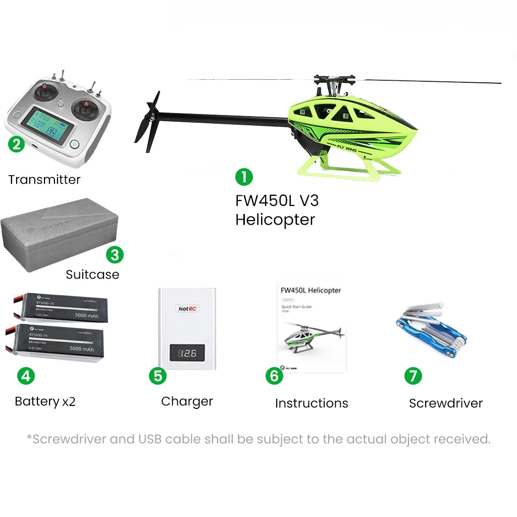 Flywing FW450l V3 Rc Helicopters Toys 6ch Adults Remote Control Helicopter Model PNP RTF 3D GPS Automatic Return RC Helicopter