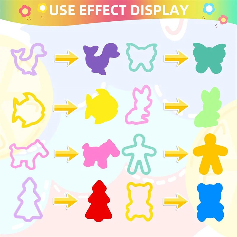 Cartoon 3D Animal Play Dough Molds DIY Creation Tools For Kids Toddlers Various Animal Molds Rolling Pins Clay Dough Accessories