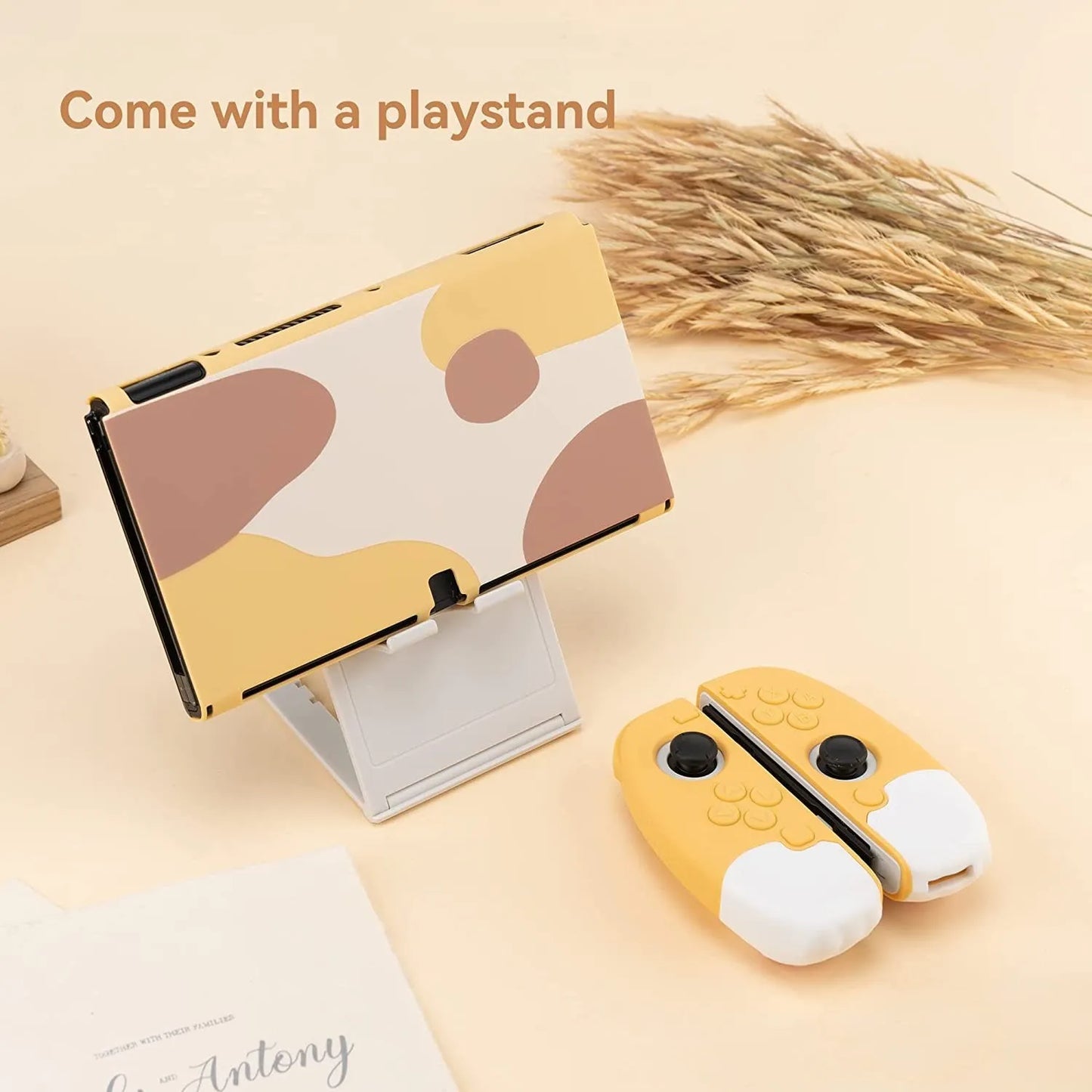 GeekShare Charging Dock Case for Nintendo Switch OLED Kawaii 3D Cat Jojo Silicone Soft Dock Shell NS Game Accessories