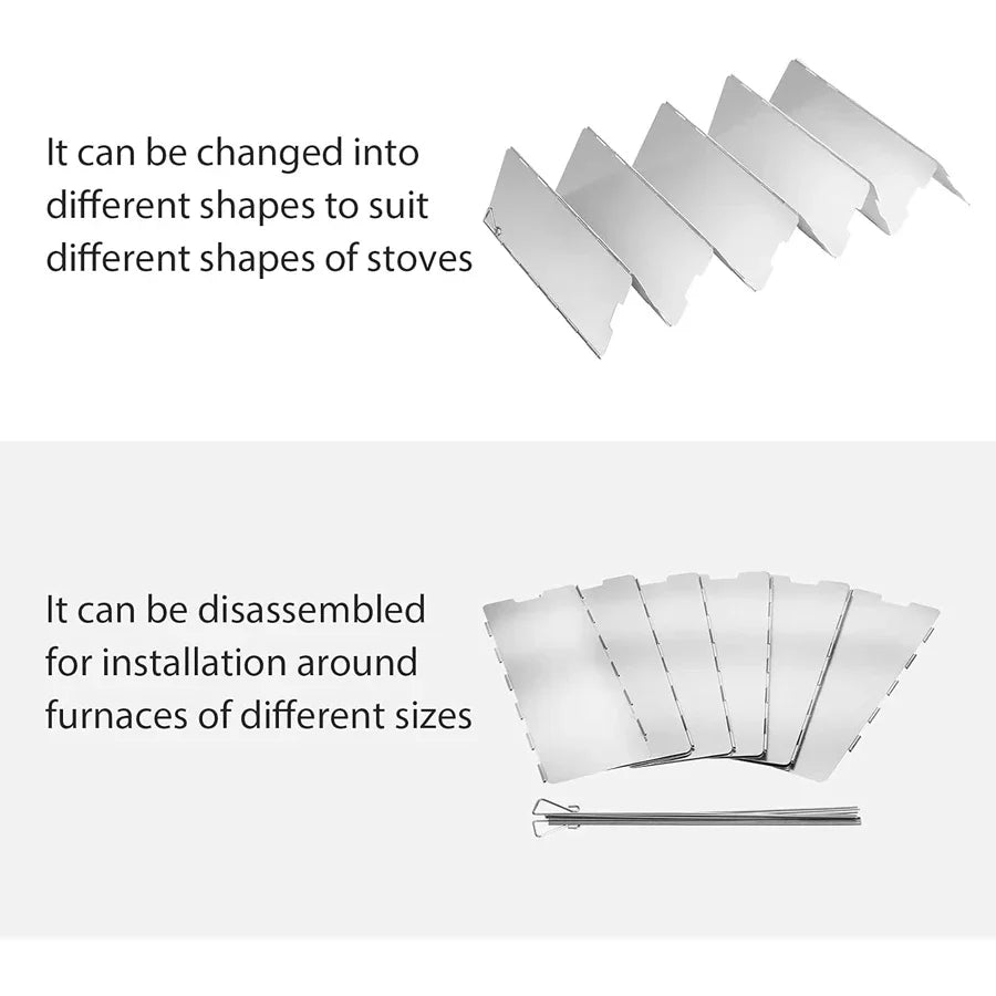 Tall Stove Windscreen-Gas Burner Windshield- Aluminum Camping Stove Compact Folding,Outdoor Cooker Butane Burner Wind Shield