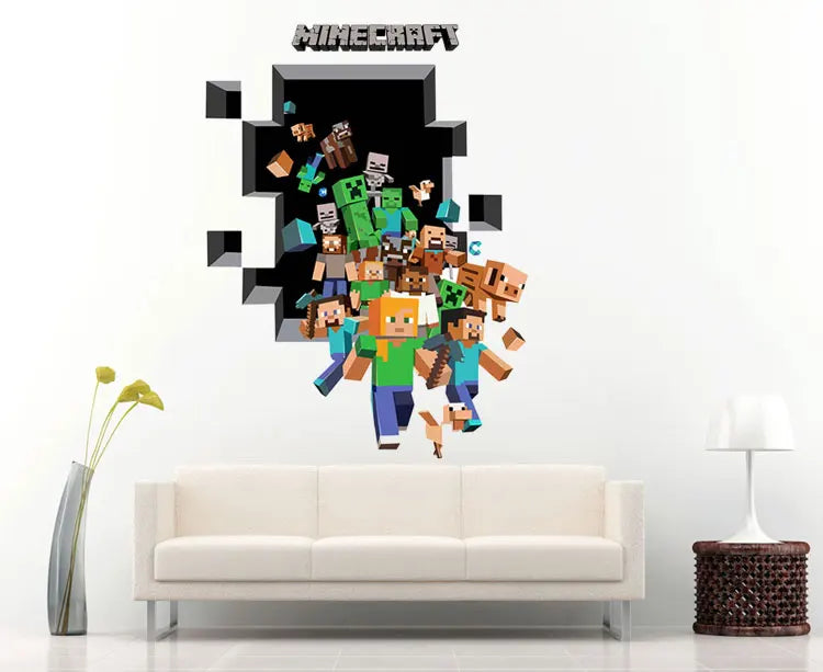 3D Cartoon Games Wall Stickers Gifts for children wall stickers for kids Environmental PVC decoration for wall
