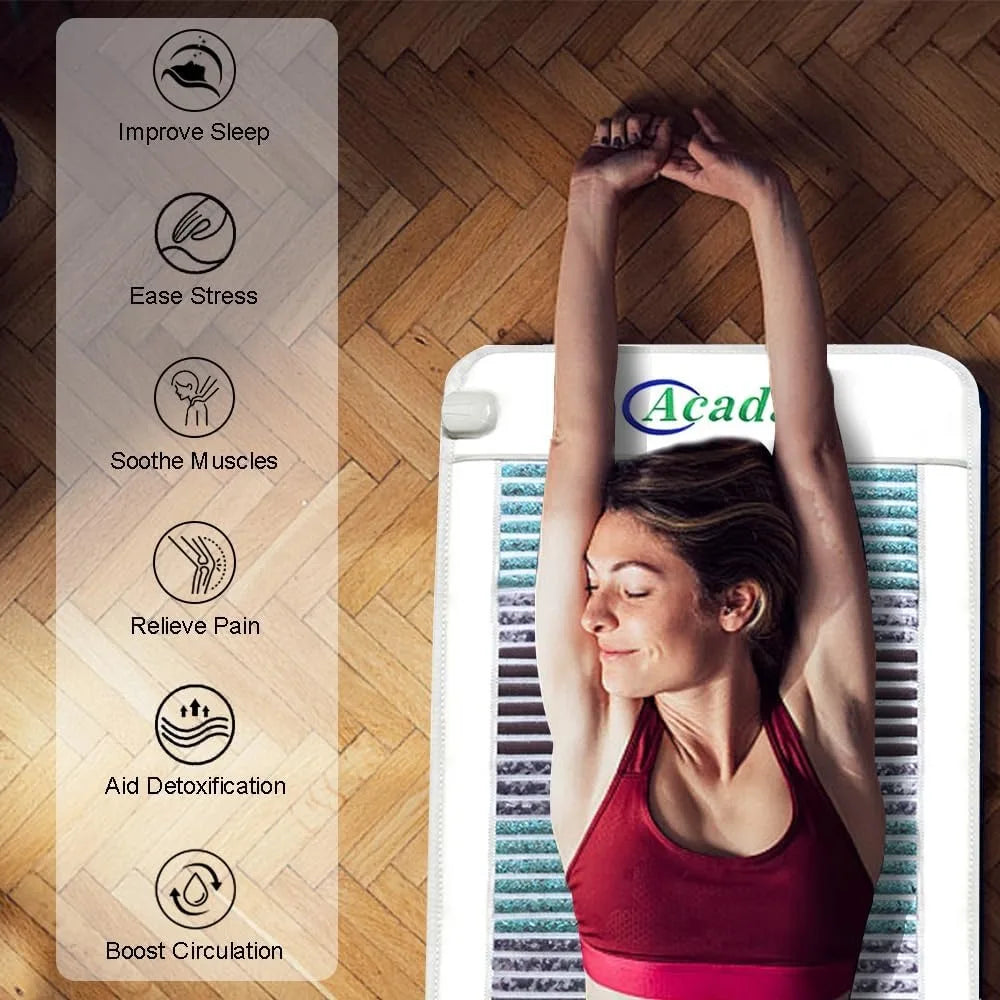 Acada Infrared Heating Pads, Bio Mats Infrared Amethyst Turquoise Tourmaline Heating Pad, Negative Ion Mat, 59 L x 24 W,
