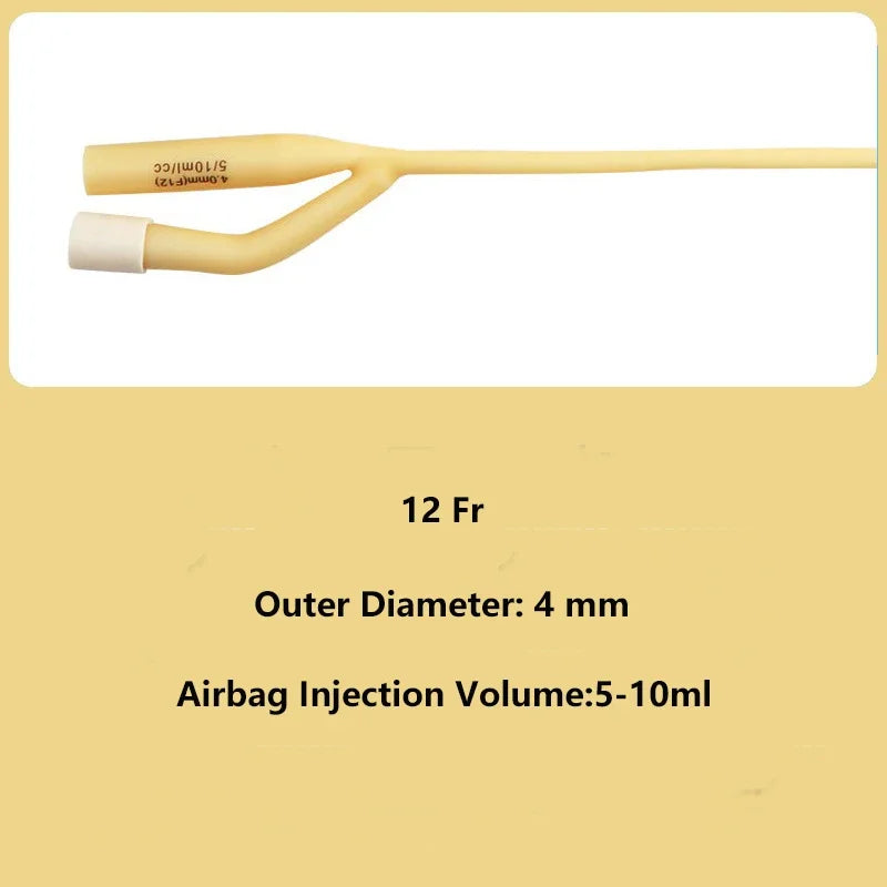 12 Pcs Latex Disposable Urine Catheter Medical Urethral Catheters Sterilization Double Way Pee Through Catheter