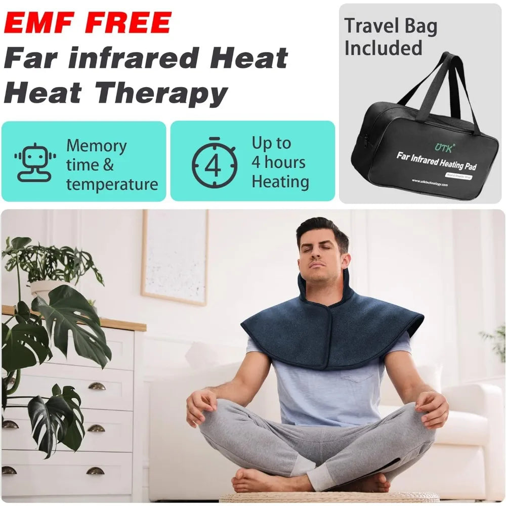 Heating Pad for Neck and Shoulders,Natural Jade Tourmaline,Upgrade Size to Cover More Areas of Neck,Shoulder,Shoulder Blade