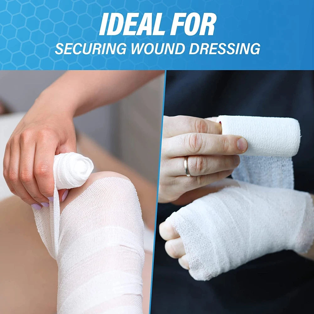 4 Rolls Premium Gauze Rolls,Breathable Flexible, Stretchable Gauze Bandage Roll for First Aid Wound Care & Medical Supplies