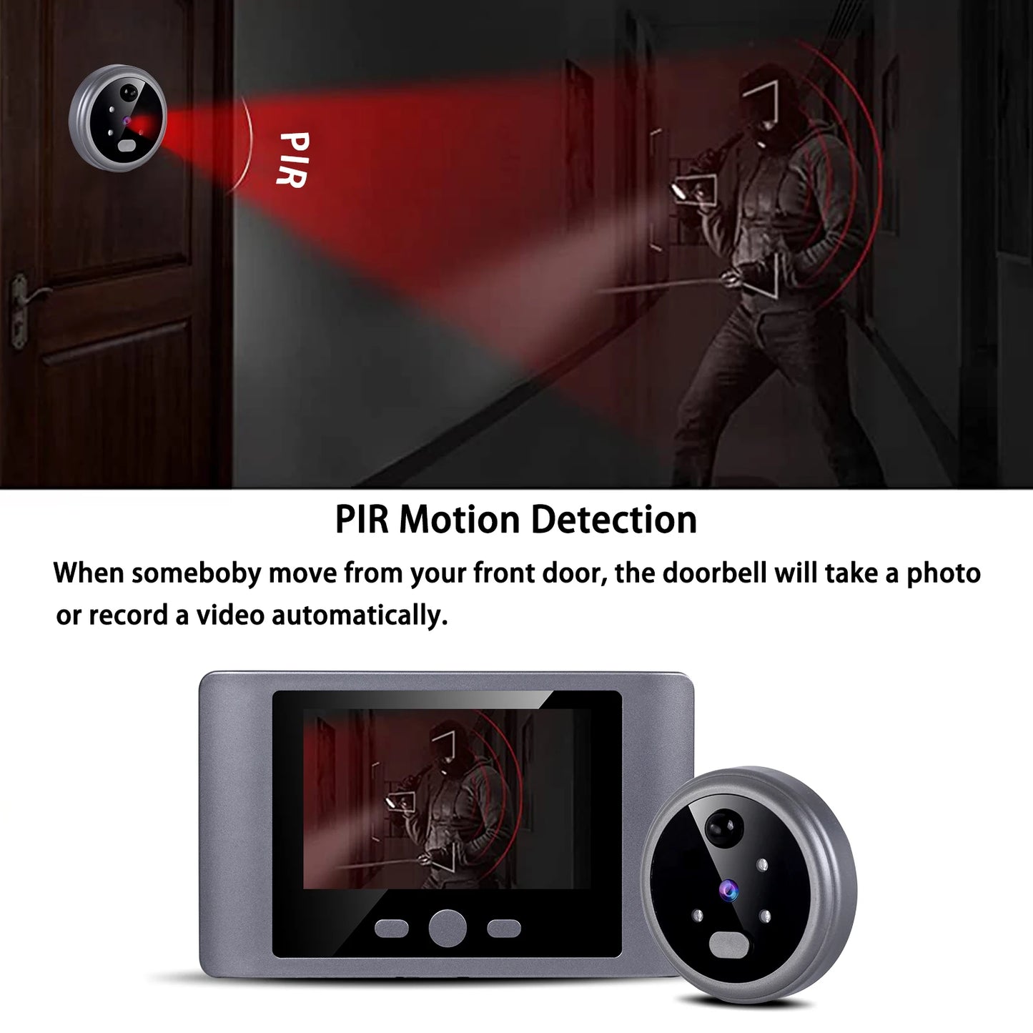 480P Wireless House Doorbells Security Home Video Eye Digital door peepholes with Camera Support Video &Photo Record