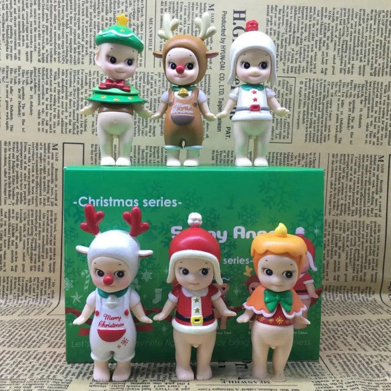 Merry Christmas Gifts for Women Men Sonny Angel Blind Box Toy Figures XMAS Chocolate Series Ornament Dolls Bedroom Desk Decor