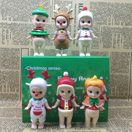 Merry Christmas Gifts for Women Men Sonny Angel Blind Box Toy Figures XMAS Chocolate Series Ornament Dolls Bedroom Desk Decor