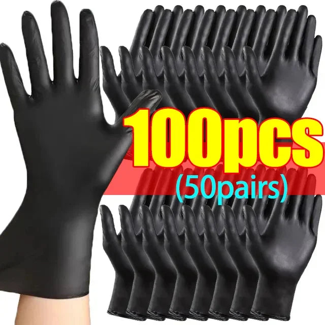 Black Nitrile PVC Gloves Strong Gloves Disposable for Housework Dish Washing Car Industry Gardening Pet Care Baking Cooking Tool