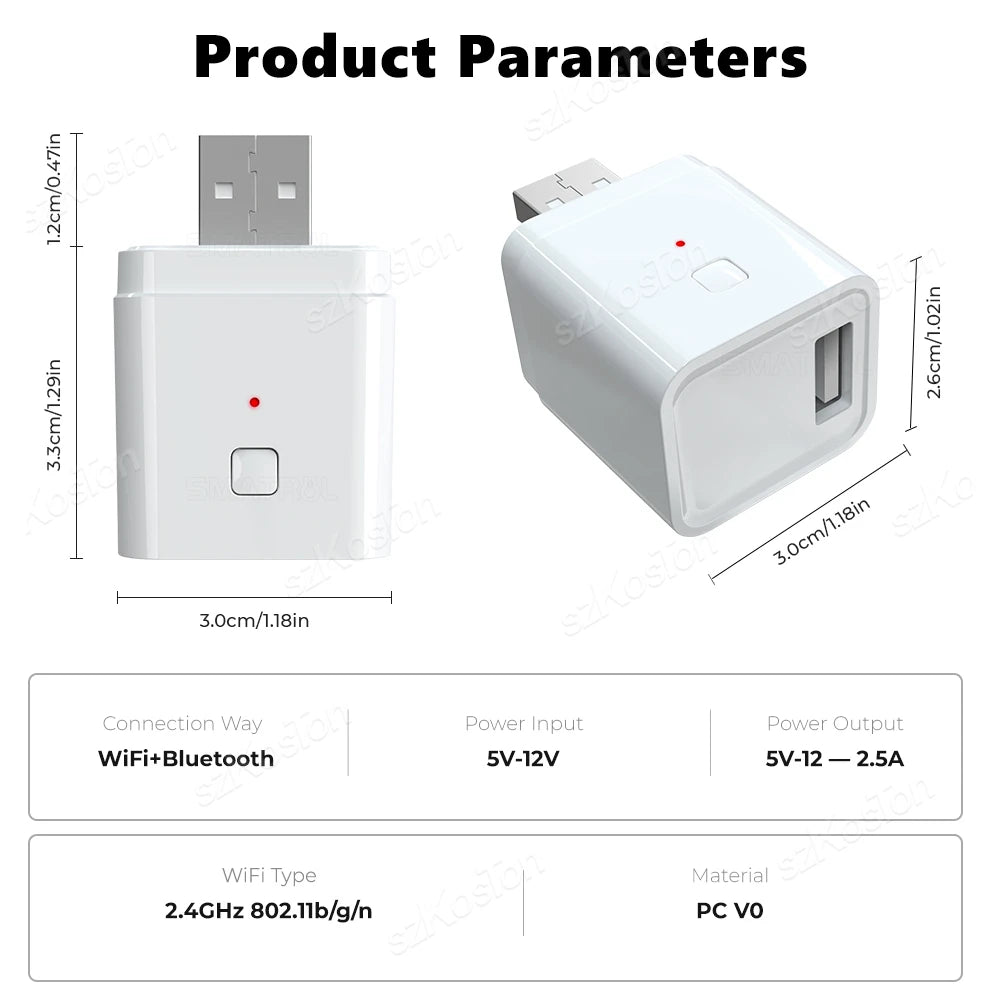 Tuya WiFi/Zigbee Smart Micro 1 2 3 USB Adaptor Switch 5V Mini USB Power Adaptor Smart Life App Control Via Alexa Google
