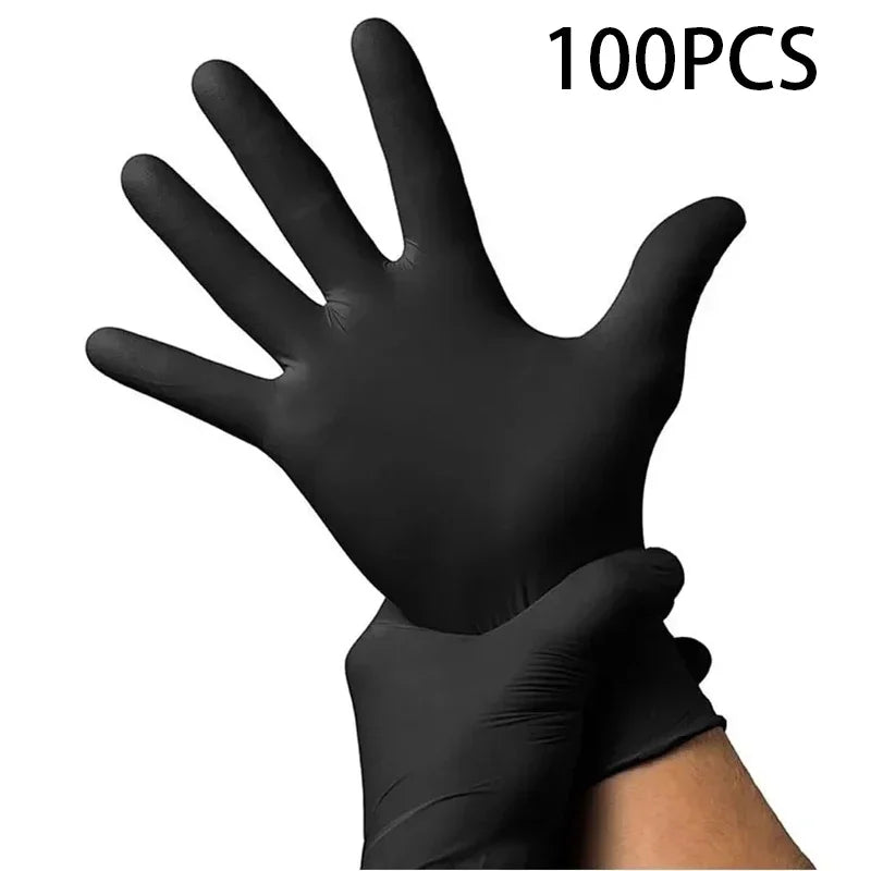 Disposable Black Thickened Nitrile Gloves For Home Cleaning Gardening Safety Tools Kitchen and Cooking Tattoos 20/100pcs