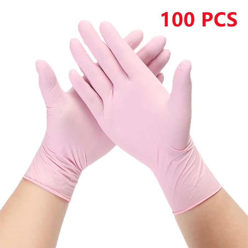 50/100PCS Disposable Nitrile Latex Rubber Gloves Dishwashing/Kitchen/Work//Garden/Household Cleaning Gloves Black/Blue Gloves