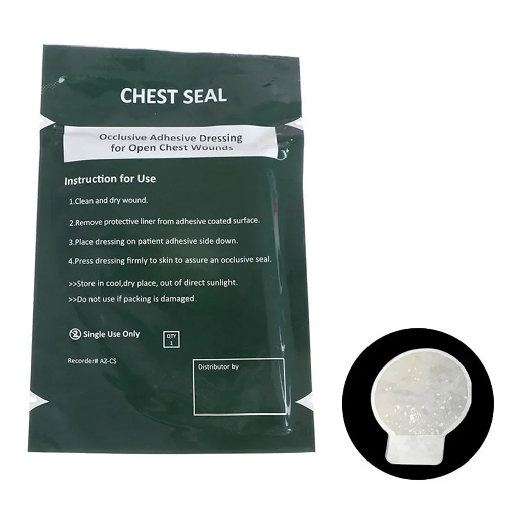 Portable Chest Seal Vented Dressing Bandage First Aid Kit Rescue Hyfin IFAK Chest Seal Outdoor Emergency Medical Treatment
