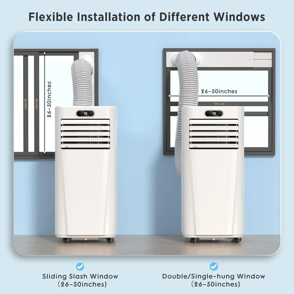 Dehumidifier, Fan Modes, Room Air Conditioner with Remote/Installation Kits, White