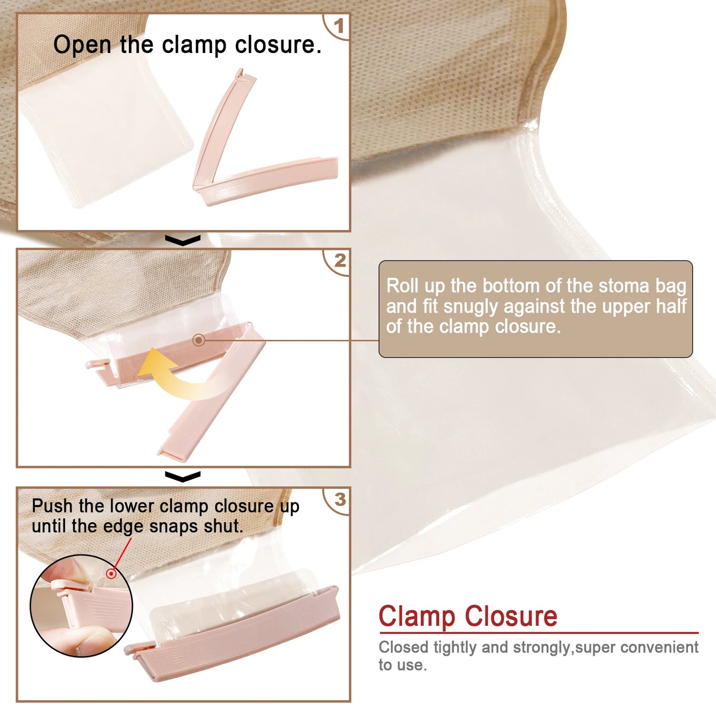 10pcs barriers/15pcs bags+6pcs barriers Two Piece Colostomy Bags with Clamp Clip for Ostomy Patient Care