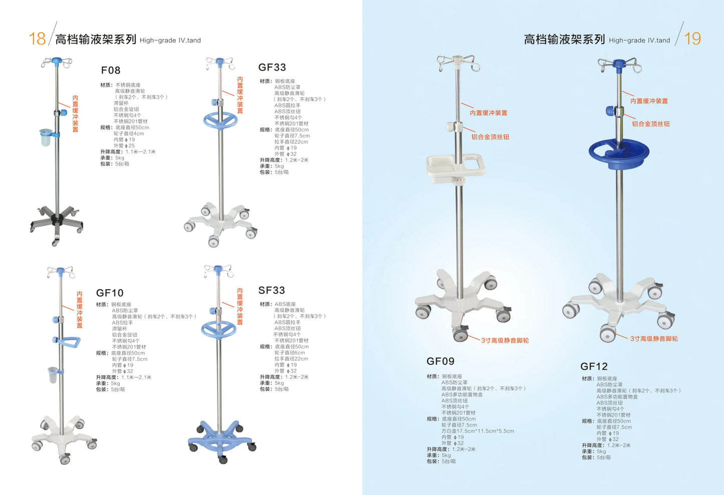 EU-IV535 Hospital Medical Infusion Stand Stainless Steel Collapsible Save Space IV Pole IV Drip Stand with bottle rack