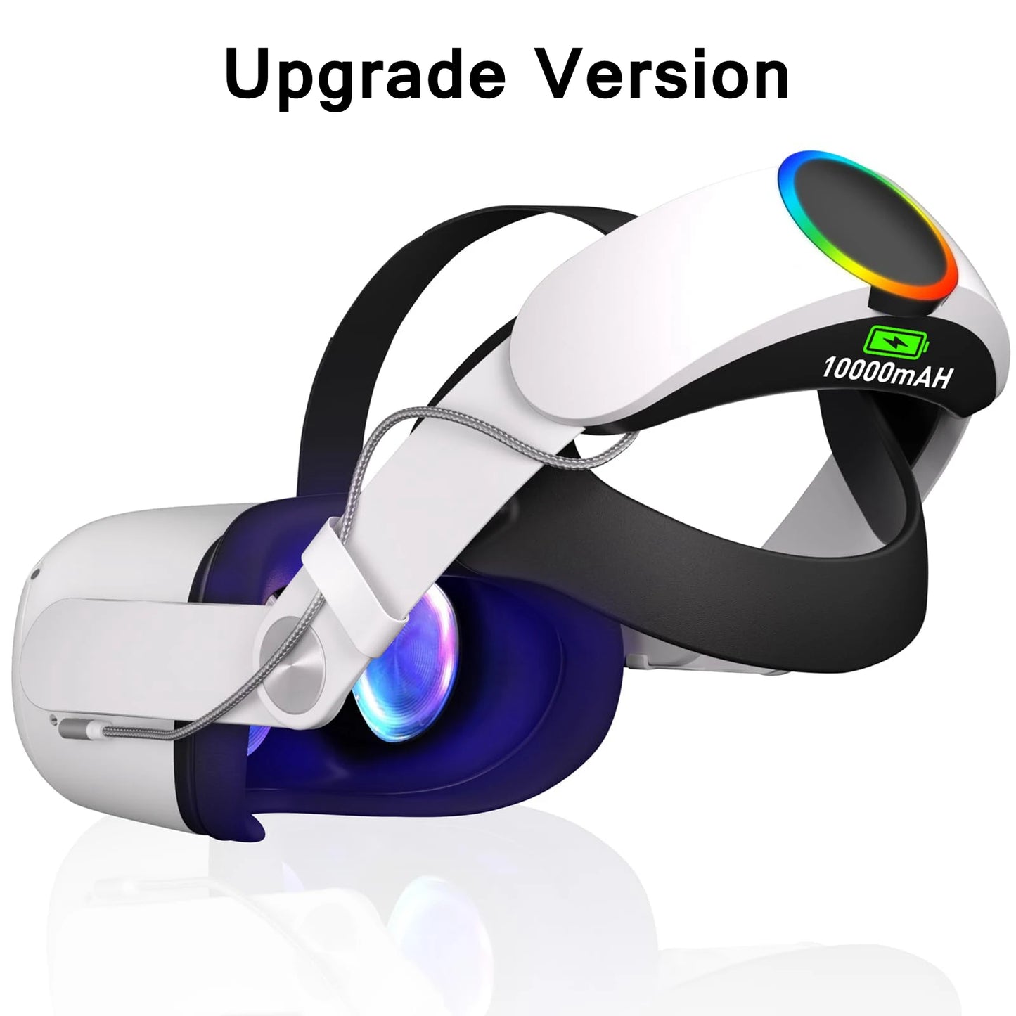 Battery Head Strap for Oculus Quest 2 Adjustable Elite Strap 10000mAh Battery Pack Fast Charging for Quest 2 Accessories
