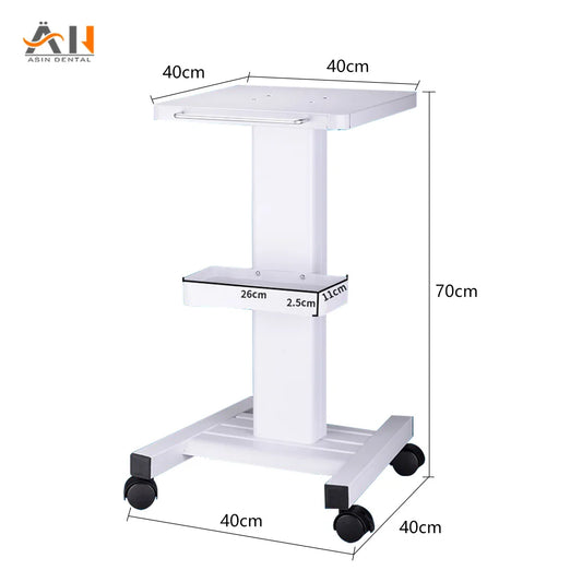 Medical Trolley Mobile Shelf Table Dental Unit Portable Cart with Swivel Brake Wheels and Socket for Dental Clinic Dentist Tools