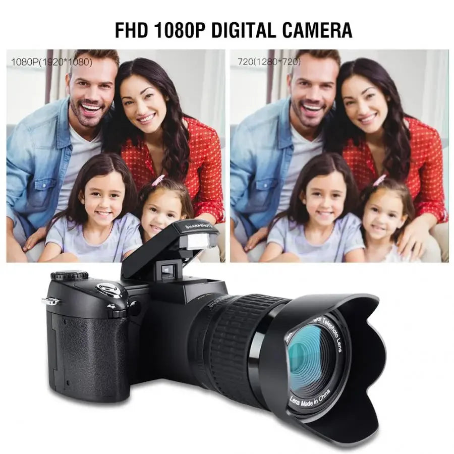 HD 2024 POLO Camera Digital Camera 33Million Pixel Auto Focus Professional SLR Video Camera 24X Optical Zoom Three Lens Bag