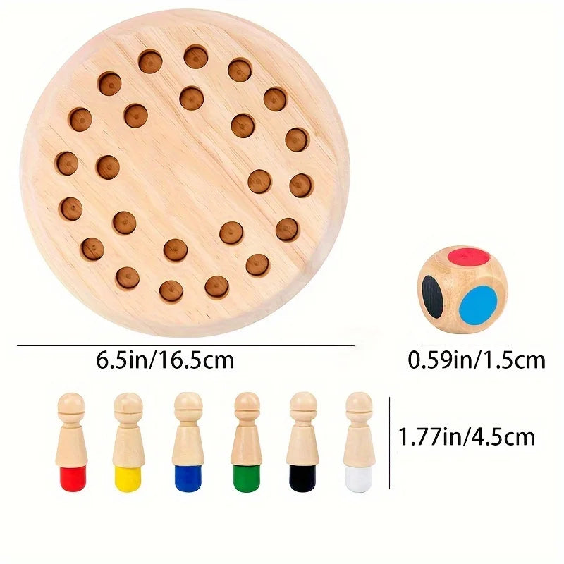 AIUAZA 1 set of wooden memory chess games, logic games, and brain teaser games, parent-child interaction toys, party toys