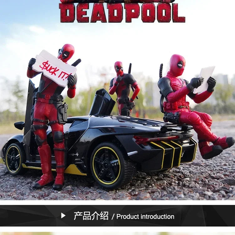 Deadpool Groot Anime Action Figure Sitting Posture Model X-Men Mini Doll Car Decoration Marvel Collection Figurine Toys Gift