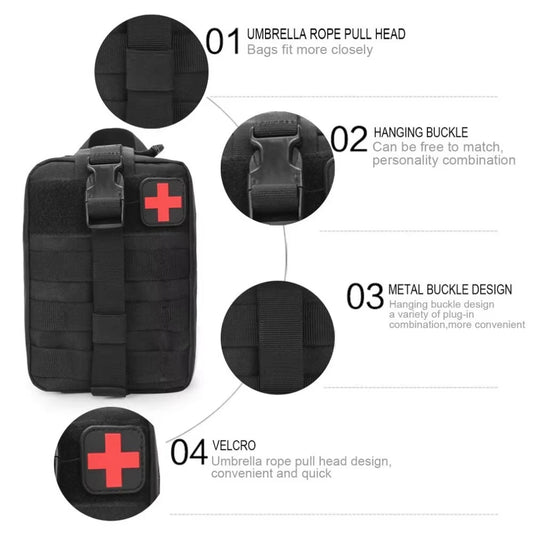 Tactical First Aid Kits Medical Bag Emergency Outdoor Hunting Car Camping Molle Survival Tool EDC Pouch Organizer Medical Bag